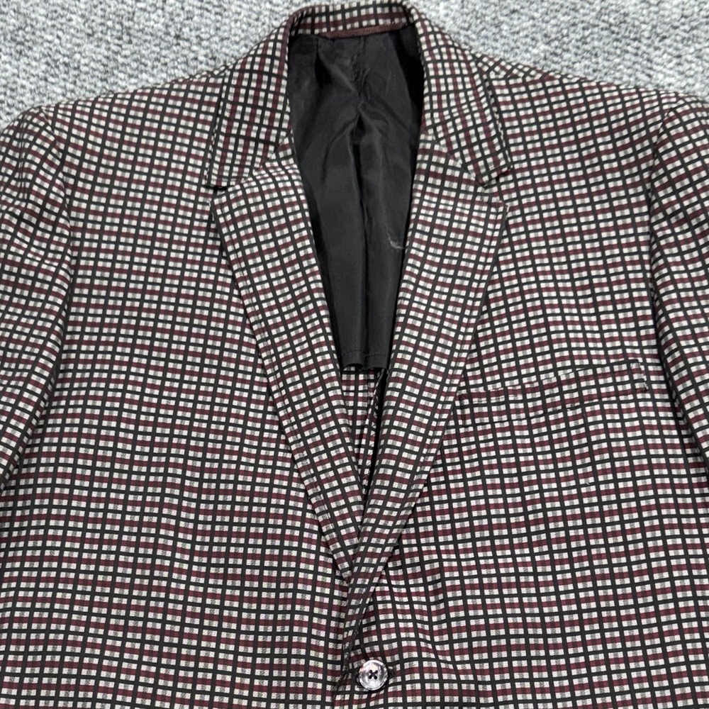 Vintage 60s Hart Schaffner Marx Mens Blazer 42R  Primavera Italian Cotton Check - Picture 3 of 10